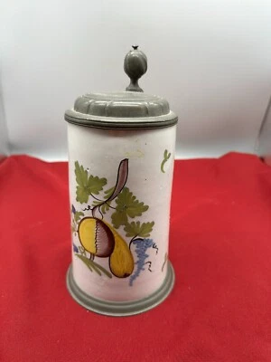 ANTIKER HUMPEN KRUG BAROCKKRUG KERAMIK HANDBEMALT 19 TES JHDT - Bild 1 von 4