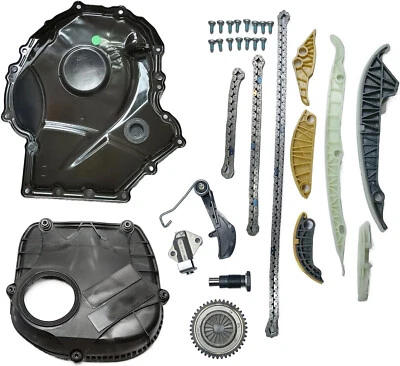 EA888 Timing Chain Kit w Covers, Tensioner, Guide Rail Kit For VW 1.8l 2.0l Foto 1 de 4