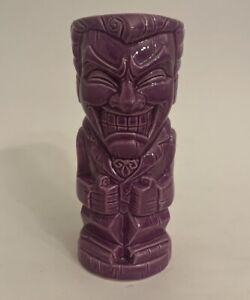 Tasse en céramique Geeki Tikis The Joker 16 oz violette avec intérieur vert RARE