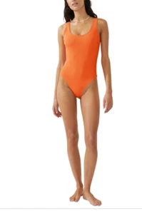 Cotton on Women's Low-Back One-Piece Swimsuit Orange Size L - Picture 1 of 8