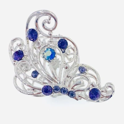 EE. UU. Pinza de pelo mariposa mandíbula estrás cristal horquilla elegante púrpura nuevo Foto 1 de 4