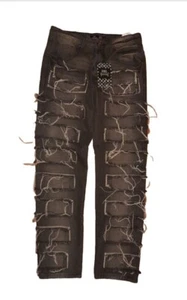 RARE Nwt Rebel Vengeance Frayed Black Wash Rock,punk, Alternative Jeans Size 30 - Picture 1 of 6