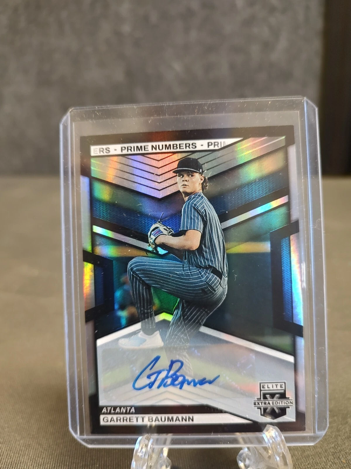 2023 Panini Elite Extra Edition, GARRETT BAUMANN, PRIME NUMBERS B, AUTO. #39/60