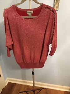 Glitterscape Red Metallic Top Women’s Size Small - Picture 1 of 7