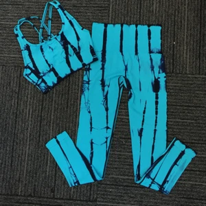 Turquoise Activewear Tie Dye Set (GREAT BODY SHAPER + Breathable and Durable) - Picture 1 of 5