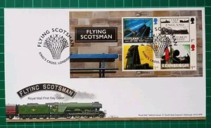 2023 Flying Scotsman Miniature Sheet FDC Kings Cross Roof Postmark - Picture 1 of 2