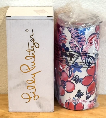 NEW IN BOX NIB GWP LILY PULITZER PARTY LIKE A LOBSTAR 16OZ SLIM TUMBLER GIFT - Image 1 of 4