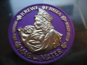 krewe rhea 1972 purple gold Dual Color High Relief Aluminum Doubloon banjo - Picture 1 of 2