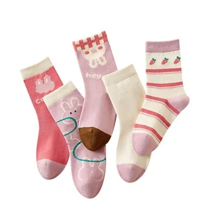 Children Mid Calf Socks Cartoon Soft Breathable Bunny Pattern Children Socks - Picture 1 of 24