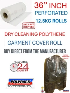 Polyethylen Kleiderabdeckung Rolle JUMBO 12,5 KG, 80 Stärke, 36" Fall, ca. 525 Beutel - Bild 1 von 6