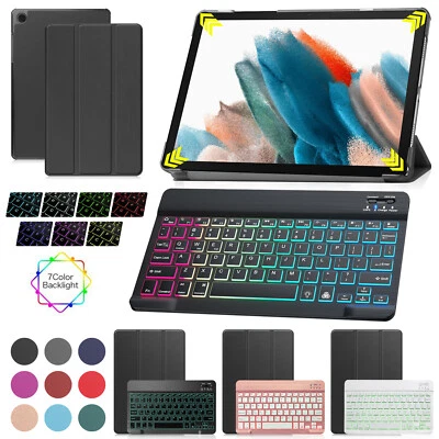 For Samsung Galaxy Tab S9/S9+/S9FE/A9/A9+ Tablet Keyboard Leather Case Cover - Image 1 of 4