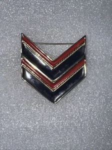 VINTAGE ORIGINAL By ROBERT - RED & BLUE Stripe Military Pin Brooch - Picture 1 of 2