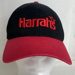Harrahs Mütze Baseball Cap schwarz rot Stickerei Strapback - Bild 1 von 6