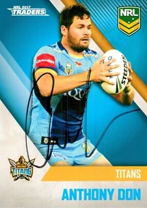 Signed 2017 GOLD COAST TITANS NRL Card ANTHONY DON - Picture 1 of 2