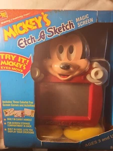 Mickey Etch A Sketch Magic Screen Portable Built In Easel Vintage 1991 Ohio Art - Picture 1 of 7