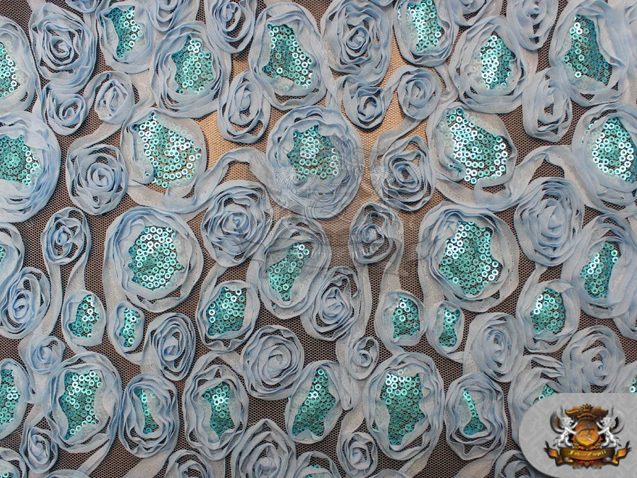 Mesh Sequin Rosette Swirl Fabrics / 52" Wide / Sold by the yard - Image 1 of 1