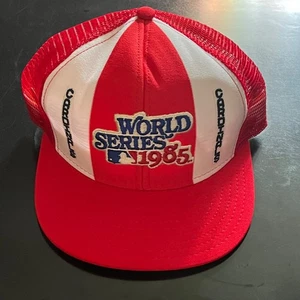 1985 World Series St Louis Cardinals MLB Baseball AJD Lucky Stripes Hat Vintage - Picture 1 of 7