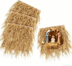 Tovagliette da tavola in paglia di fieno finto per presepe decorazione festa natale compleanno - Foto 1 di 9