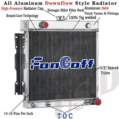 3 ROW Aluminum Radiator For 1975-1978 Dodge D100 150 B100 200 PLYMOUTH V8 - Image 1 of 4