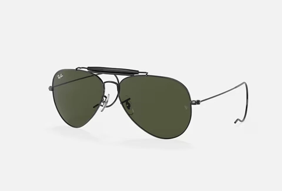 Ray-Ban Outdoorsman Black Frame/Dark Green Lenses 58mm Sunglasses Rb3030 - Image 1 of 4
