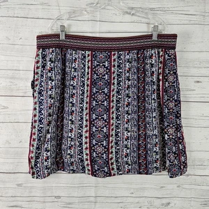 Sahalie Damen Skort Gr. XL blau rosa Blumen Taschen Viskose Pull On - Bild 1 von 4
