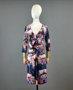 ROBERTO CAVALLI Women's Floral Print Stretch Bodycon Half Sleeve Dress Size M - Picture 1 of 12