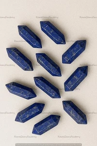 Piedra preciosa de lapislázuli natural cortada a lápiz para diseños de joyas artísticas azul real - Imagen 1 de 9