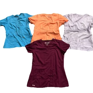 Grey’s Anatomy by Barco Women’s Active/Adj. Scrub Shirt Lot Of 4 Tops Small EUC - Picture 1 of 11
