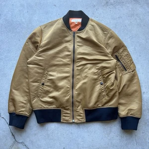 Rag and Bone Men’s Nylon Orange Bomber Jacket Full Zip Size Large - Picture 1 of 9