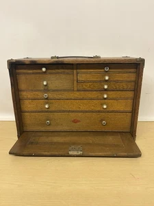 Vintage Neslein Wooden Tool Box Chest / Carpentry Joiner  - Picture 1 of 22