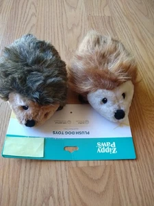 Zippy Paws Plüsch 2er-Pack Igel Stachelschwein Haustier Hundespielzeug quietscht 6 Zoll NEU - Bild 1 von 4