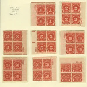 US, #J80a-J87a Postage Dues  XF  Plate Blocks of 4 MNH.  Scarlet. Perfect!!! - Picture 1 of 1