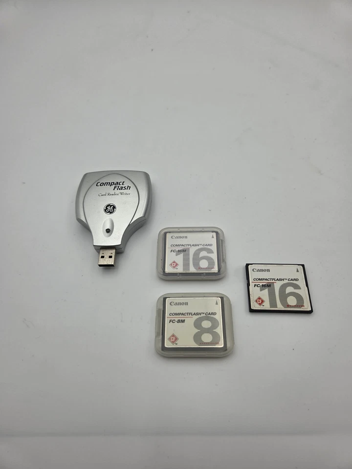 Compact Flash Card Reader/writer USB With 3 Canon Compact Flash Cards - Image 1 of 2