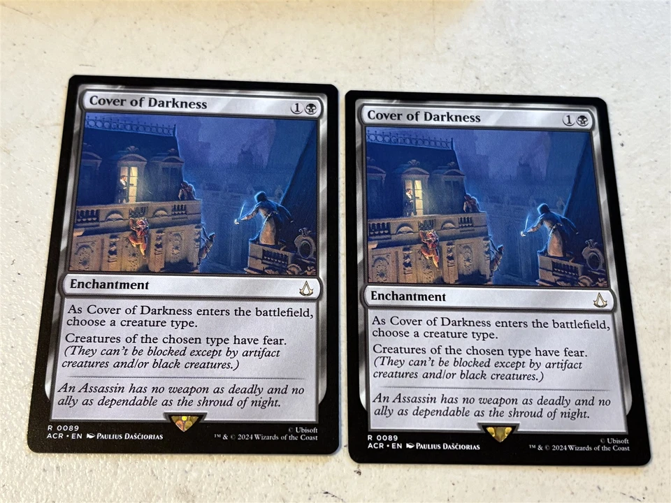 2 x mtg Cover of Darkness, enchantment, Assassin's Creed, unplayed - Image 1 of 1