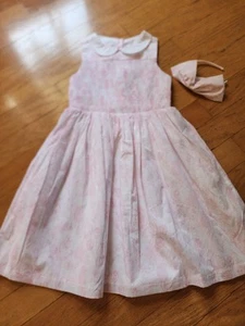 NWT Janie & Jack Bunny Toile Smocked Dress/Headband (Size 8) - Picture 1 of 6