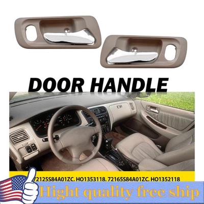 Door Handle Set For 1998-2002 Honda Accord Front Inner Beige Housing 2Pc H - Imagem 1 de 4
