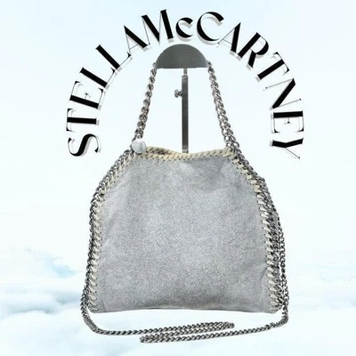 Mini Bolso de Mano Stella McCartney Falabella Gris Imitación Gamuza Cadena Hombro Mujeres Foto 1 de 4