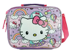 9.5" Hello Kitty Lunch Bag- Rainbow Big Face Lunch Box - Picture 1 of 1