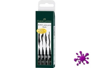 Faber-Castell Tuschestift Pitt artist pen 4er Packung: 1.5. SC. SB. B. schwarz - Bild 1 von 1