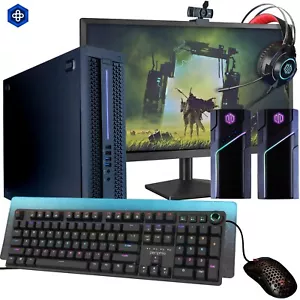 HP Gaming Computer RGB NVIDIA 1030 2GB ~ Intel i5 PC 16GB RAM 500GB SSD 22" LCD - Picture 1 of 15