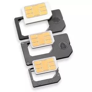 Adapter nano SIM ZESTAW PREMIUM 3 szt. MADE IN GERMANY do np. iPhone 8 / X / 12 kart SIM - Zdjęcie 1 z 1