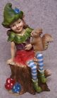 Garden Accent Extra Large Fairy on Tree Stump Lawn Decoration NEW 11" tall