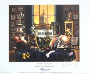 NOTRE DAME FÚTBOL TRADICIONES IRLANDESAS GREG GAMBLE IMPRESIÓN - Imagen 1 de 1