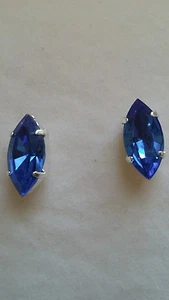 Superb Teardrop Navette Stud Earrings using Sapphire. Made in UK  - Picture 1 of 1