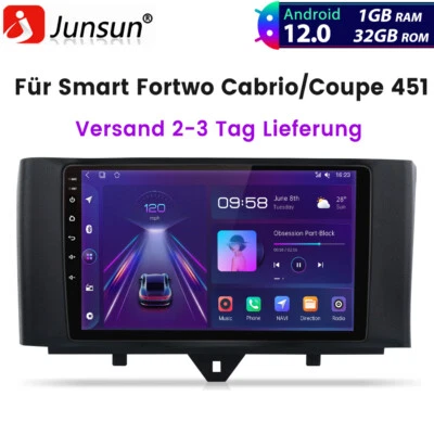 Für Smart Fortwo Cabrio/Coupe 451 2010-2015 Android Autoradio GPS NAVI WIFI DAB+ - Bild 1 von 4