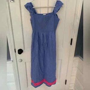 Sail to Sable Smocked Flutter Sleeve Dress with Ric Rac Trim NWT Size Small - Picture 1 of 8