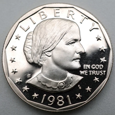 1981-S Type 2 Proof Susan B. Anthony Dollar SBA $1 Cover