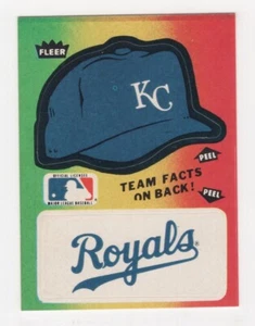 1984 FLEER BASEBALL TEAM HAT & NAME LOGO STICKER KANSAS CITY ROYALS - Picture 1 of 2