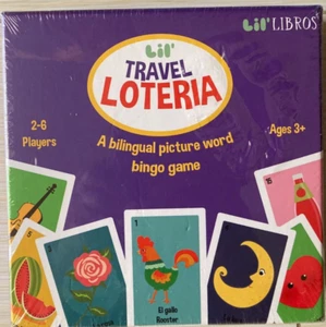 Lil' Travel Loteria: Ein zweisprachiges Bild Wort Bingo Spiel 3+ NEU - Bild 1 von 3