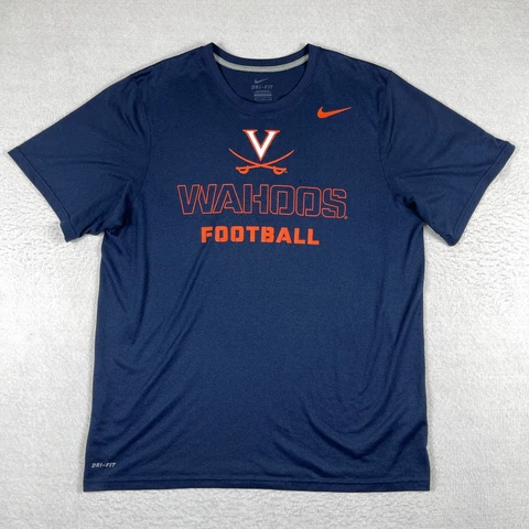 Virginia Cavaliers Shirt Mens XL Blue Nike Dri Fit UVA Cavs Wahoos Football Tee Cover
